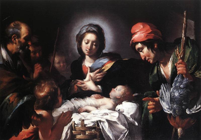 STROZZI, Bernardo Adoration of the Shepherds ar oil painting picture